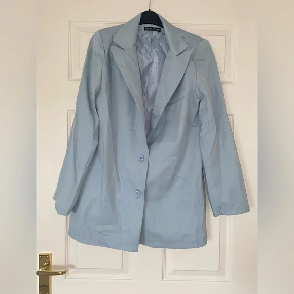 Light blue blazer with shoulder pads - Picture 1 of 4